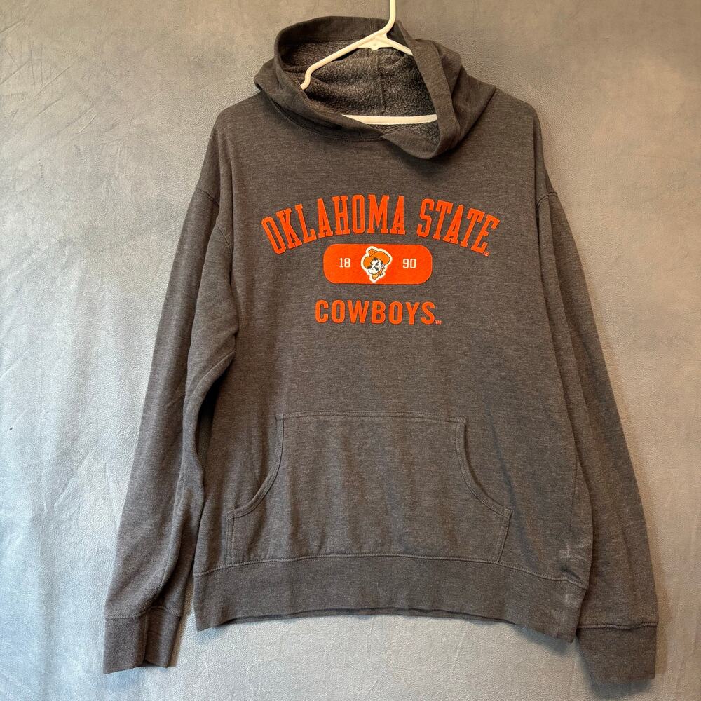 Oklahoma State Cowboys Hoodie OSU NCAA Vintage Gray Pullover Sweatshirt Large
